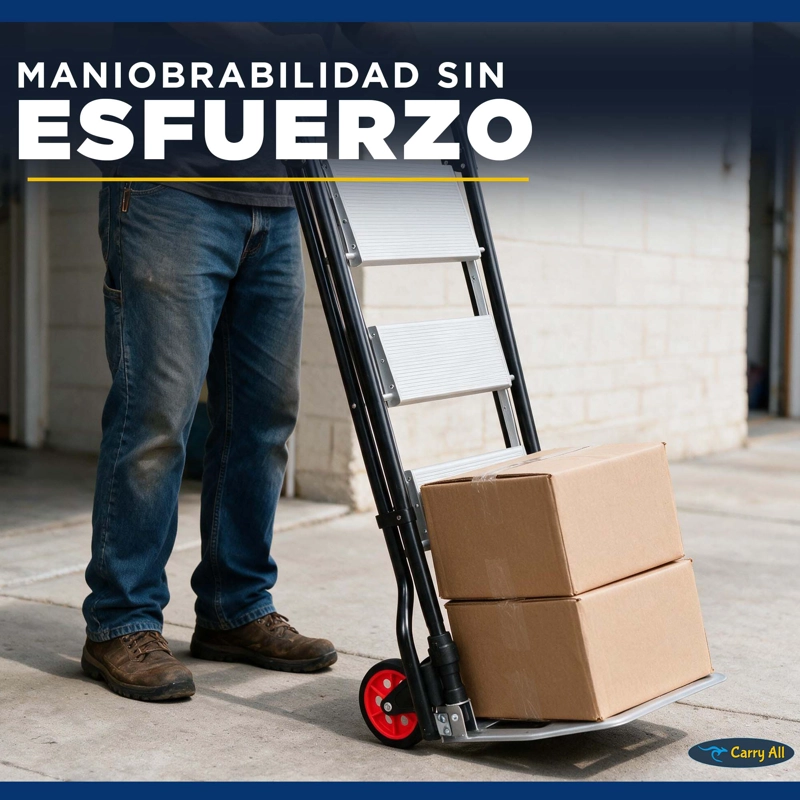 ESCALERA 3 PELDAÑOS CON CARRO DE CARGA PLEGABLE INTEGRADO - 9