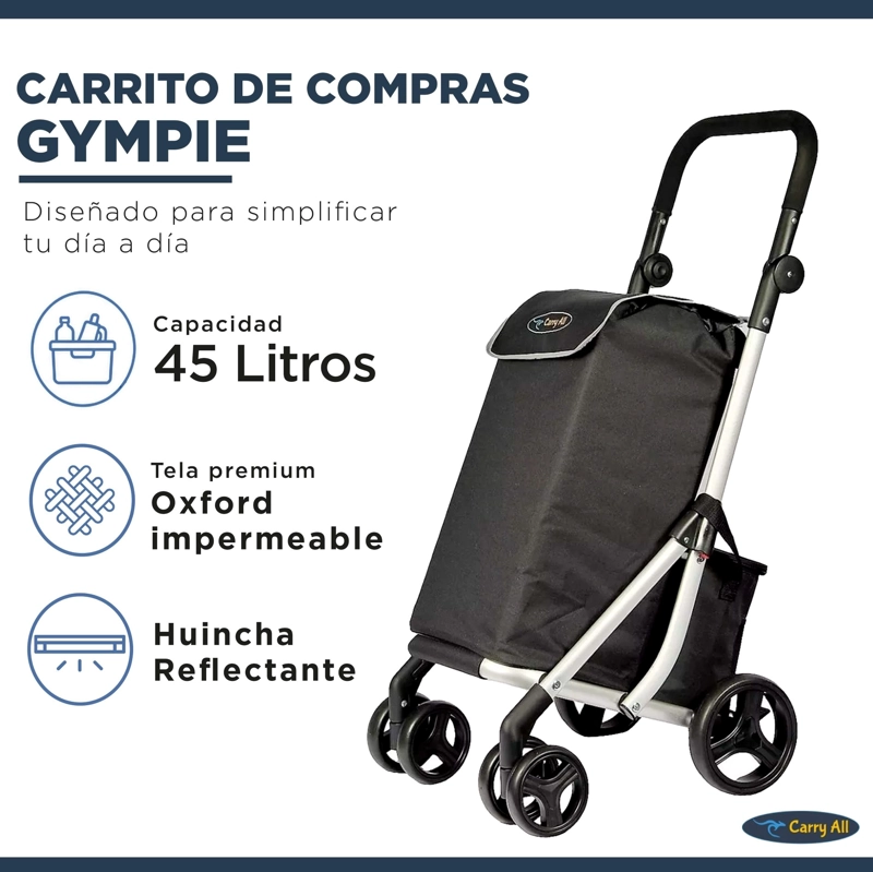 CARRITO DE COMPRAS PREMIUM PLEGABLE FERIA GYMPIE 55 LITROS - 2