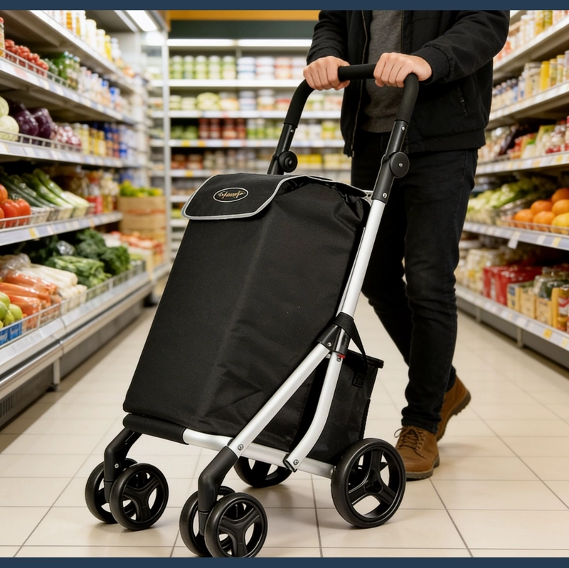 CARRITO DE COMPRAS PREMIUM PLEGABLE FERIA GYMPIE 55 LITROS - 9