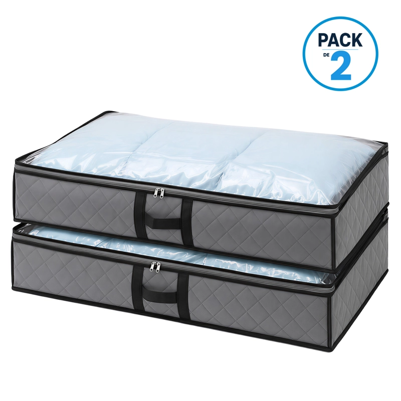 PACK 2 BOLSOS ORGANIZADORES BAJO CAMA 75 LITROS ALMACENAJE ROPA - 1