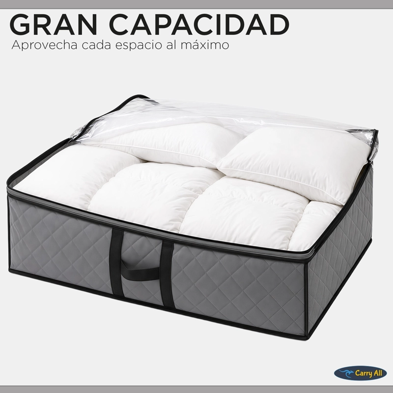 PACK 2 BOLSOS ORGANIZADORES BAJO CAMA 75 LITROS ALMACENAJE ROPA - 4