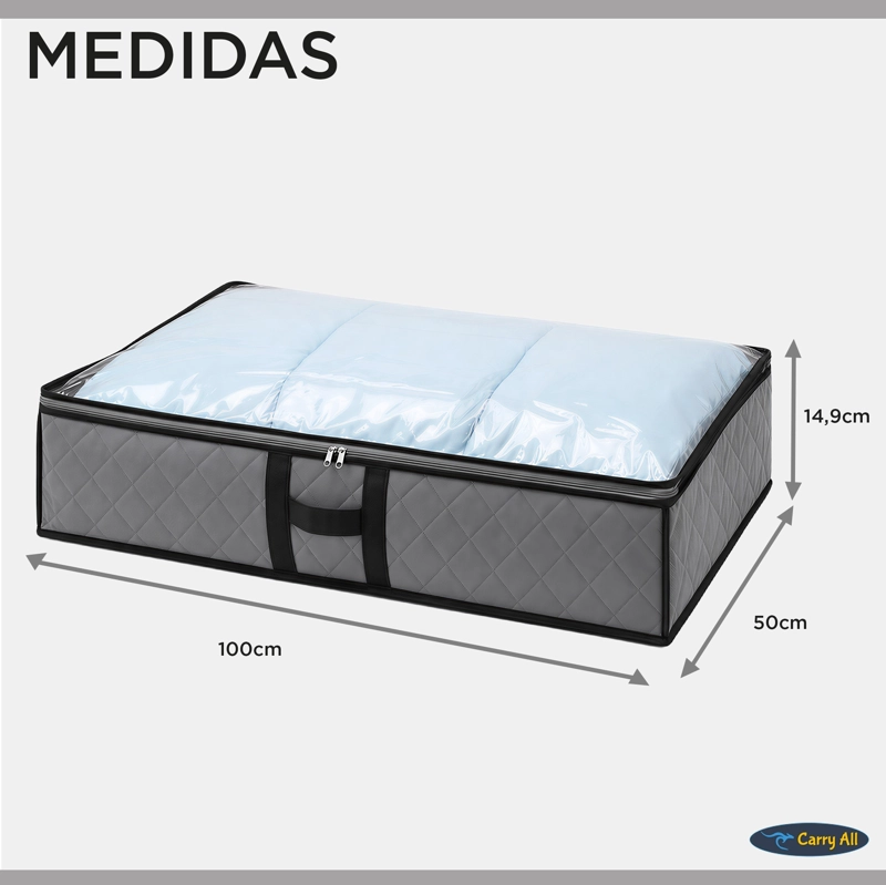 PACK 2 BOLSOS ORGANIZADORES BAJO CAMA 75 LITROS ALMACENAJE ROPA - 5