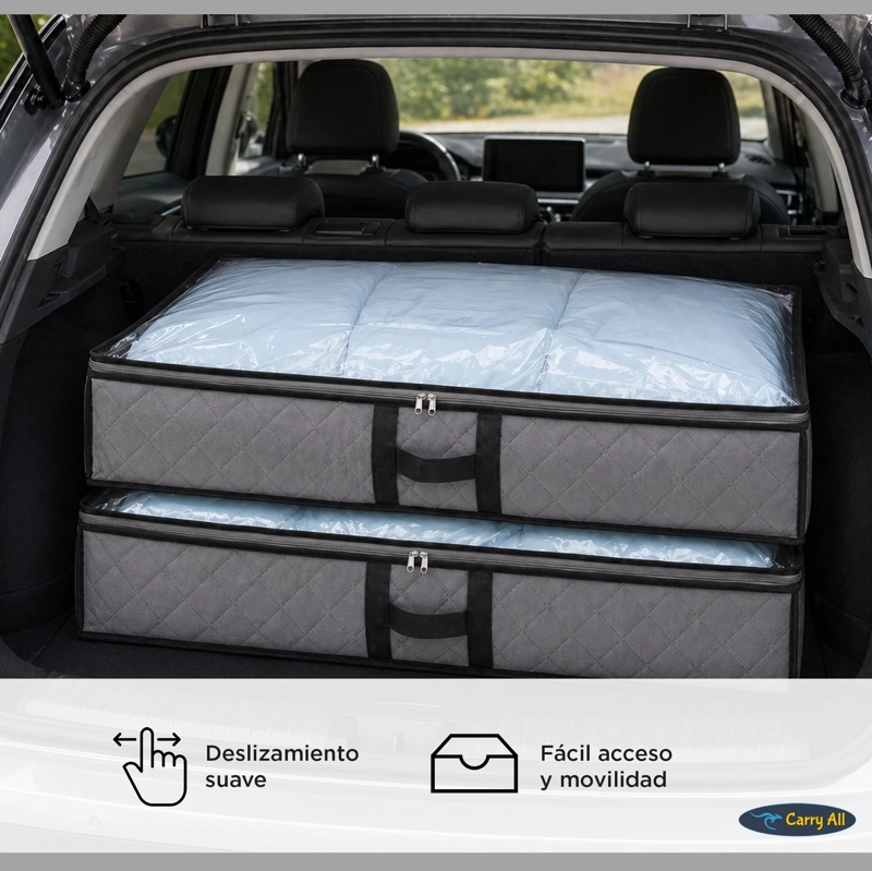 PACK 2 BOLSOS ORGANIZADORES BAJO CAMA 75 LITROS ALMACENAJE ROPA - 7