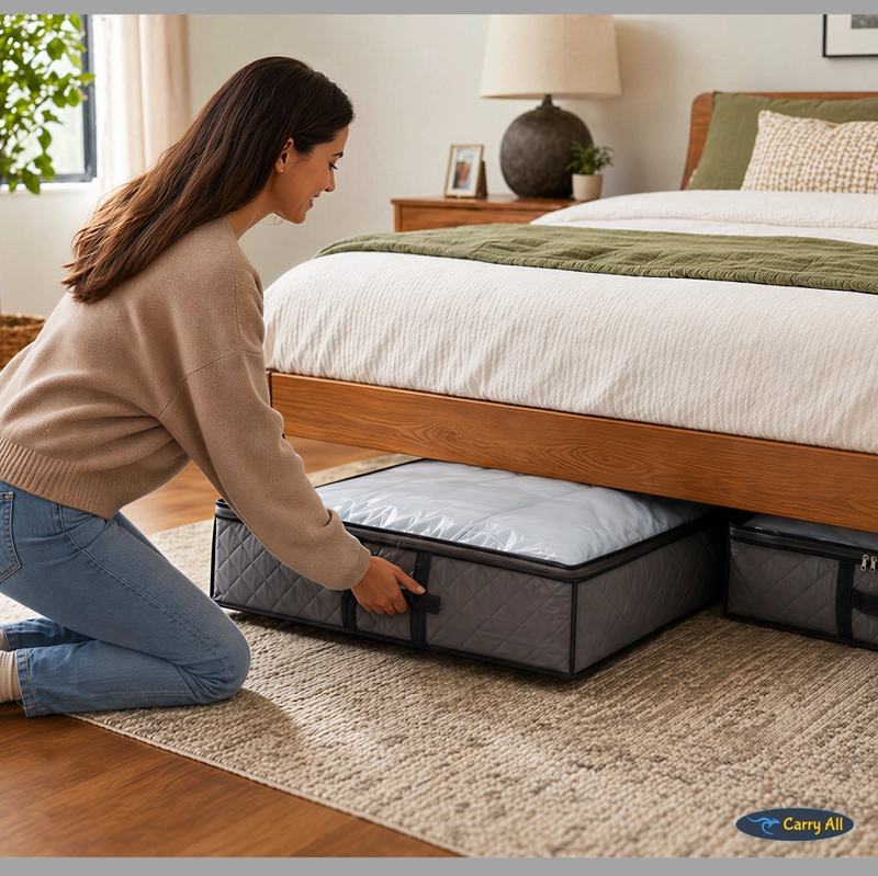 PACK 2 BOLSOS ORGANIZADORES BAJO CAMA 75 LITROS ALMACENAJE ROPA - 9