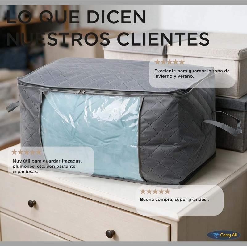 PACK 3 BOLSAS ORGANIZADORAS ALMACENAJE JUMBO 90 LITROS - 10