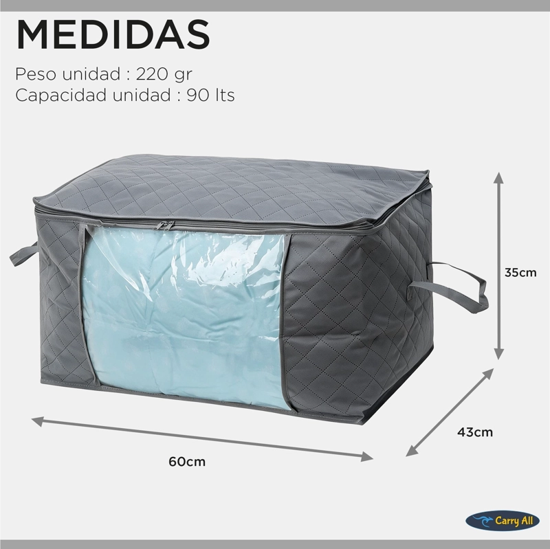 PACK 3 BOLSAS ORGANIZADORAS ALMACENAJE JUMBO 90 LITROS - 5