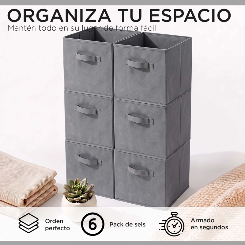 PACK 6 CAJAS CUBO ORGANIZADORAS PLEGABLES - 2