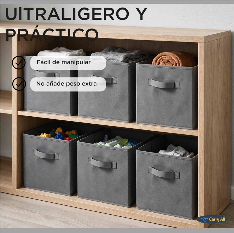 PACK 6 CAJAS CUBO ORGANIZADORAS PLEGABLES - 6