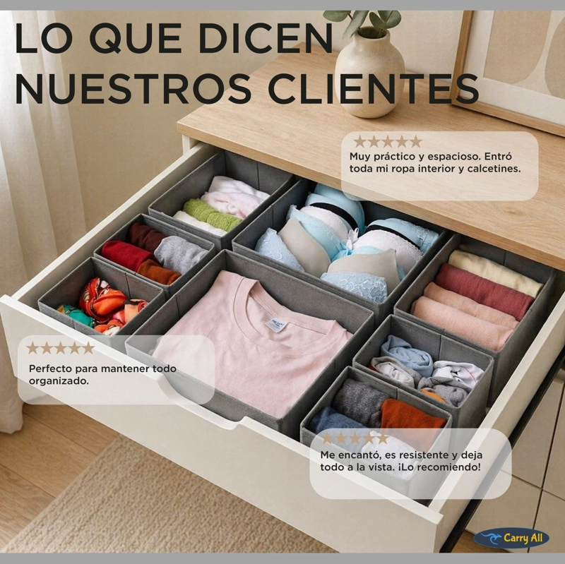 ORGANIZADOR 8 DIVISIONES CAJAS ROPA INTERIOR ACCESORIOS - 10
