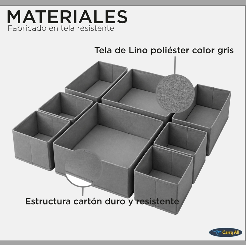 ORGANIZADOR 8 DIVISIONES CAJAS ROPA INTERIOR ACCESORIOS - 3