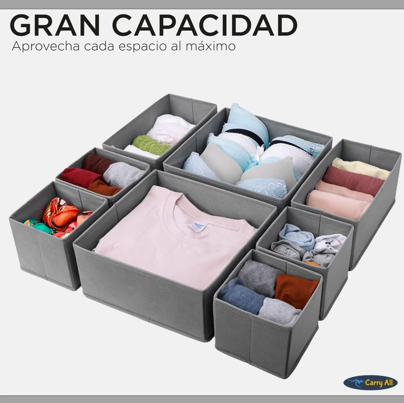 ORGANIZADOR 8 DIVISIONES CAJAS ROPA INTERIOR ACCESORIOS - 4