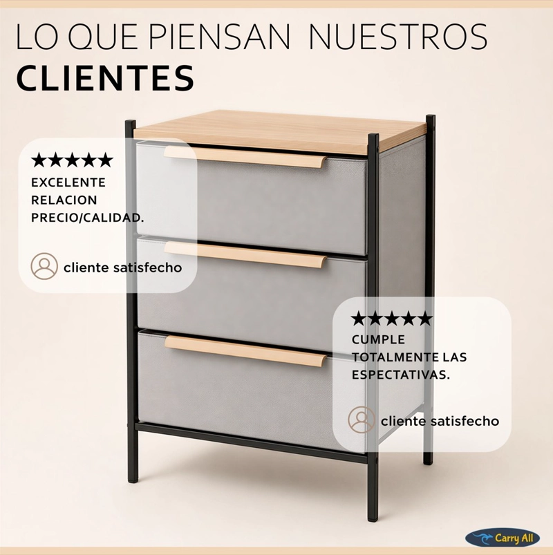 VELADOR CAJONERA 3 CAJONES  LÍNEA MINIMALIST MARCO METÁLICO CUBIERTA MADERA - 10