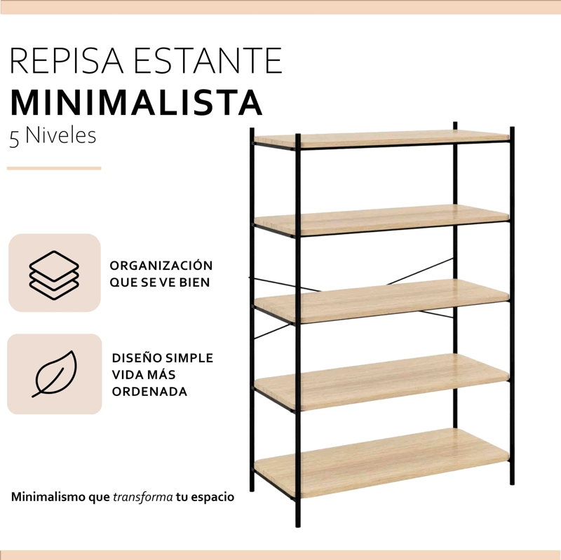 REPISA ESTANTE 5 NIVELES  LÍNEA MINIMALIST  ORGANIZADOR LIVING - 2