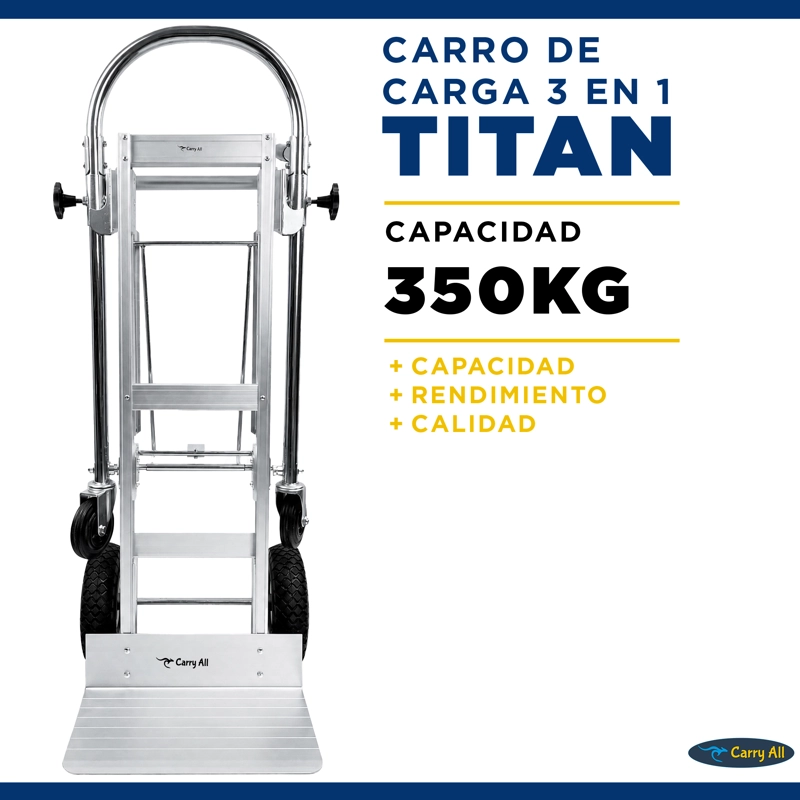CARRO CARGA CARRY ALL TITAN_350 ACERO 3 EN 1 TITAN 350 KG PLEGABLE YEGUA - 2