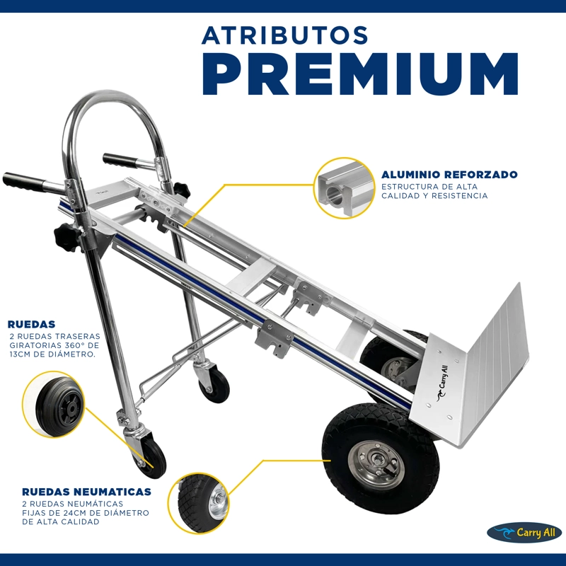 CARRO CARGA CARRY ALL TITAN_350 ACERO 3 EN 1 TITAN 350 KG PLEGABLE YEGUA - 3