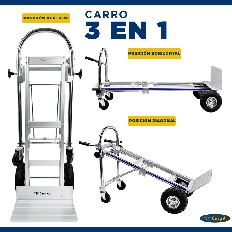 CARRO CARGA CARRY ALL TITAN_350 ACERO 3 EN 1 TITAN 350 KG PLEGABLE YEGUA - 4