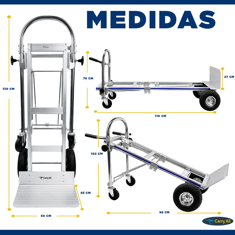 CARRO CARGA CARRY ALL TITAN_350 ACERO 3 EN 1 TITAN 350 KG PLEGABLE YEGUA - 5