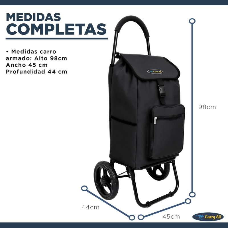 CARRO CARGA CARRY ALL SIDNEY_02_BLACK PLEGABLE SIDNEY 55 LITROS TIPO YEGUA NEGRO - 5