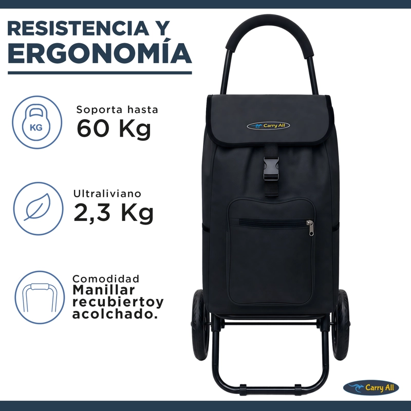 CARRO CARGA CARRY ALL SIDNEY_02_BLACK PLEGABLE SIDNEY 55 LITROS TIPO YEGUA NEGRO - 6