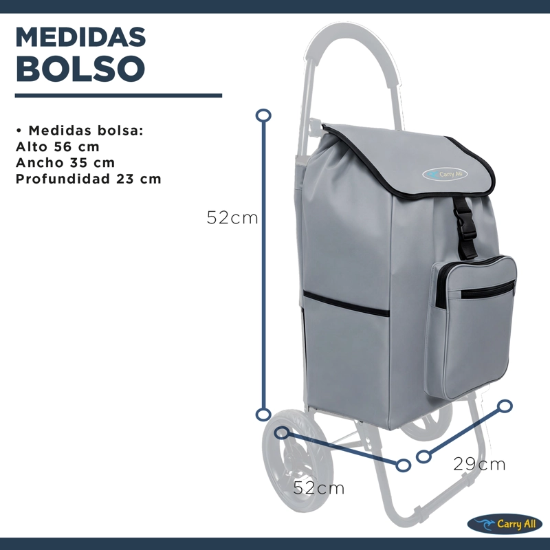 CARRITO COMPRAS CARRY ALL PLEGABLE 55 LTS SIDNEY FERIA GRIS - 4