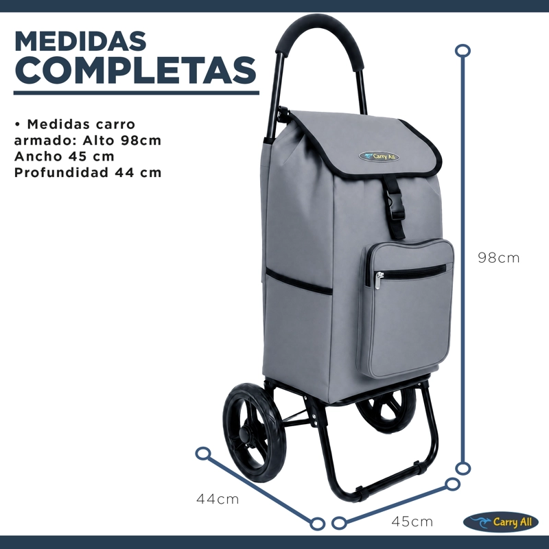 CARRITO COMPRAS CARRY ALL PLEGABLE 55 LTS SIDNEY FERIA GRIS - 5