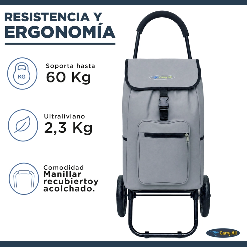 CARRITO COMPRAS CARRY ALL PLEGABLE 55 LTS SIDNEY FERIA GRIS - 6