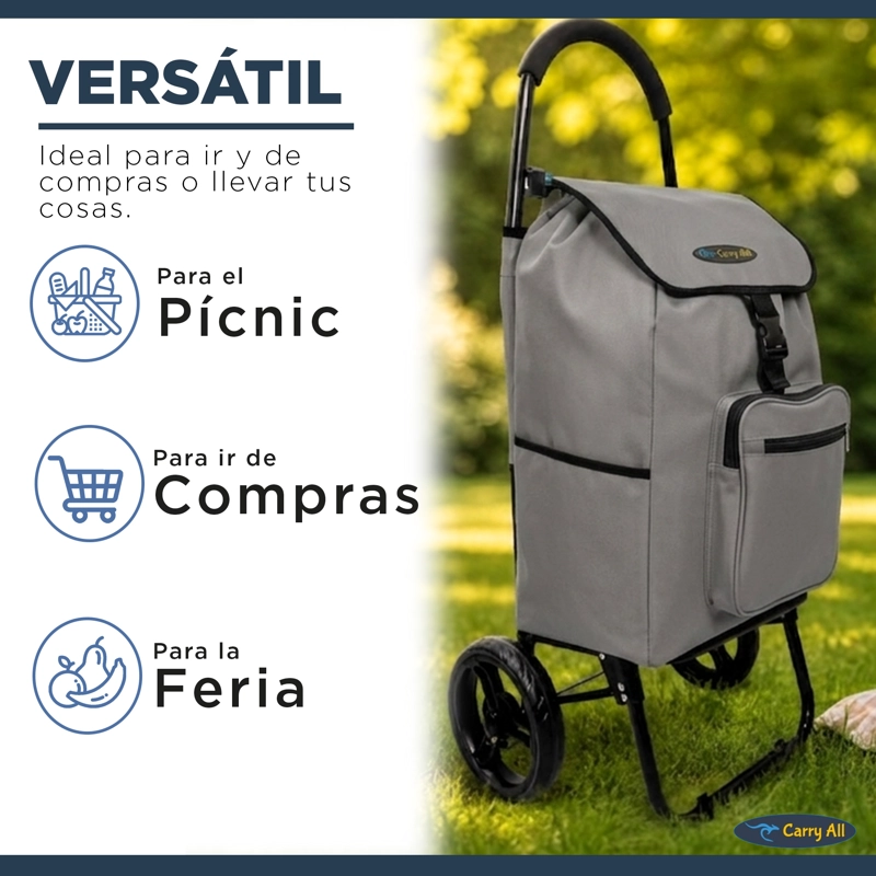 CARRITO COMPRAS CARRY ALL PLEGABLE 55 LTS SIDNEY FERIA GRIS - 7