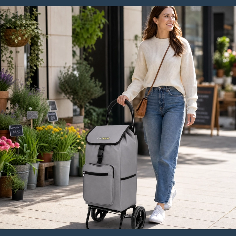 CARRITO COMPRAS CARRY ALL PLEGABLE 55 LTS SIDNEY FERIA GRIS - 9