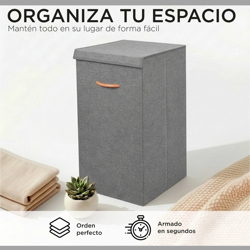 CAJA ORGANIZADORA CANASTO ROPA 78 LITROS PLEGABLE - 2
