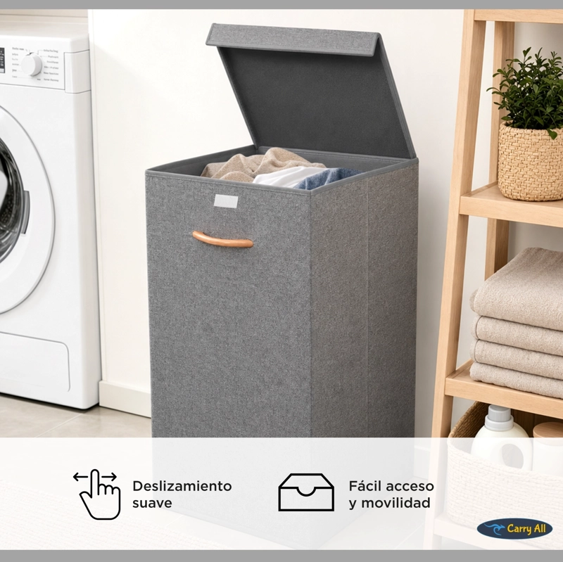 CAJA ORGANIZADORA CANASTO ROPA 78 LITROS PLEGABLE - 7
