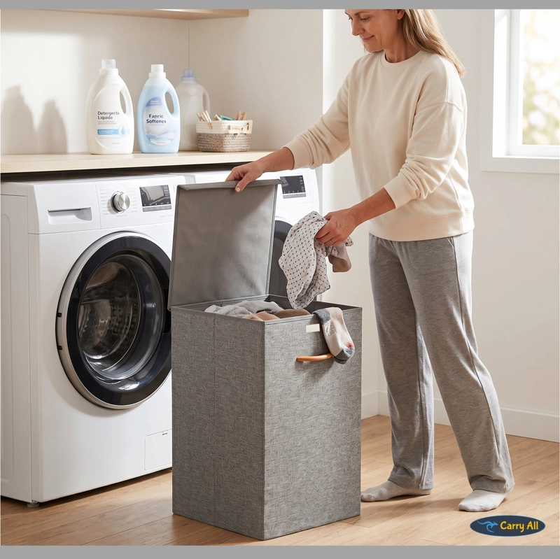 CAJA ORGANIZADORA CANASTO ROPA 78 LITROS PLEGABLE - 8