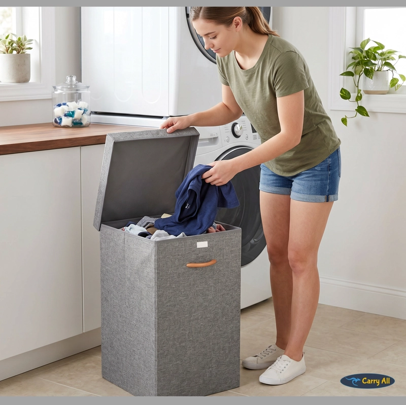 CAJA ORGANIZADORA CANASTO ROPA 78 LITROS PLEGABLE - 9