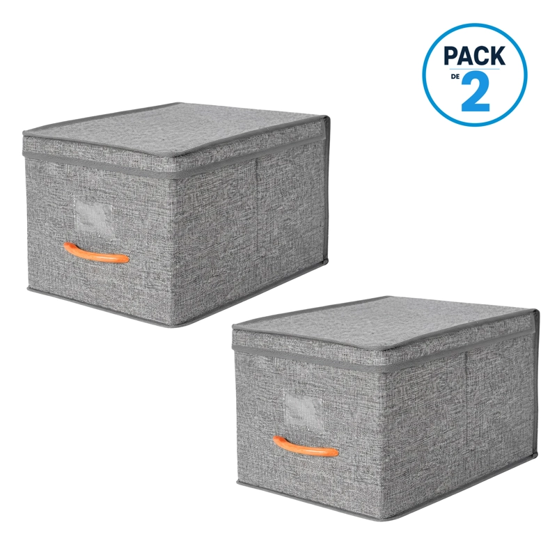 PACK 2 CAJAS ORGANIZADORAS PLEGABLES  CON TAPA - 1