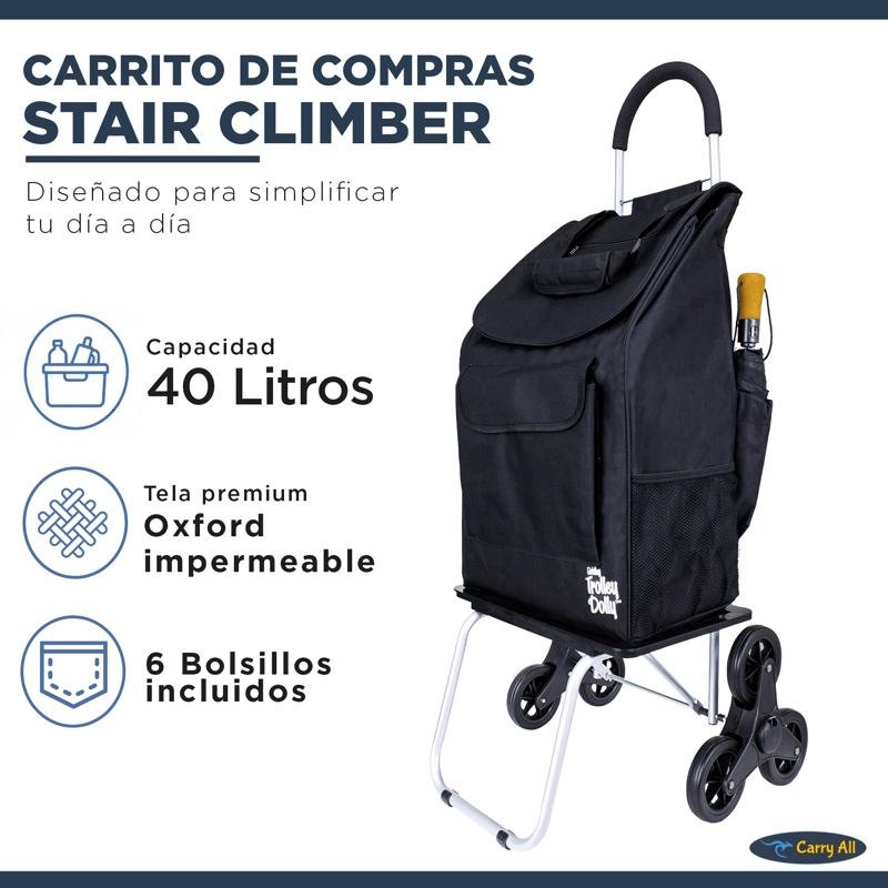 CARRITO DE COMPRAS PLEGABLE ESCALADOR CARRO FERIA YEGUA STAIR CLIMBER TROLLEY DOLLY - 1