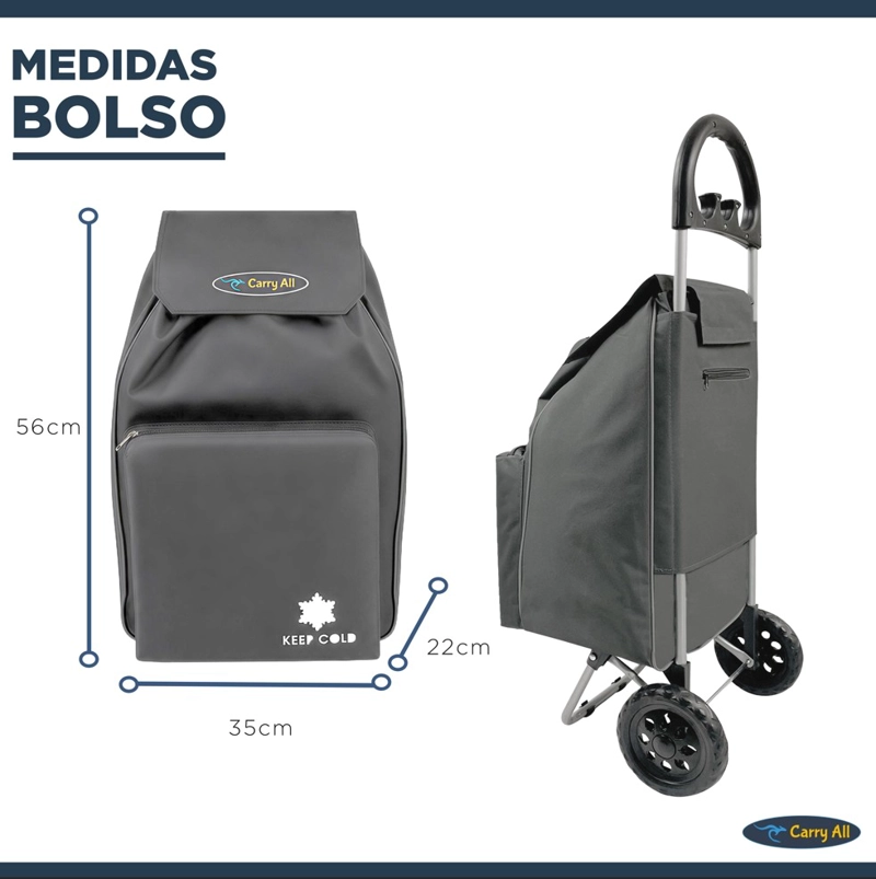 CARRITO DE COMPRAS PLEGABLE GLASGOW 47 LITROS GRIS - 4