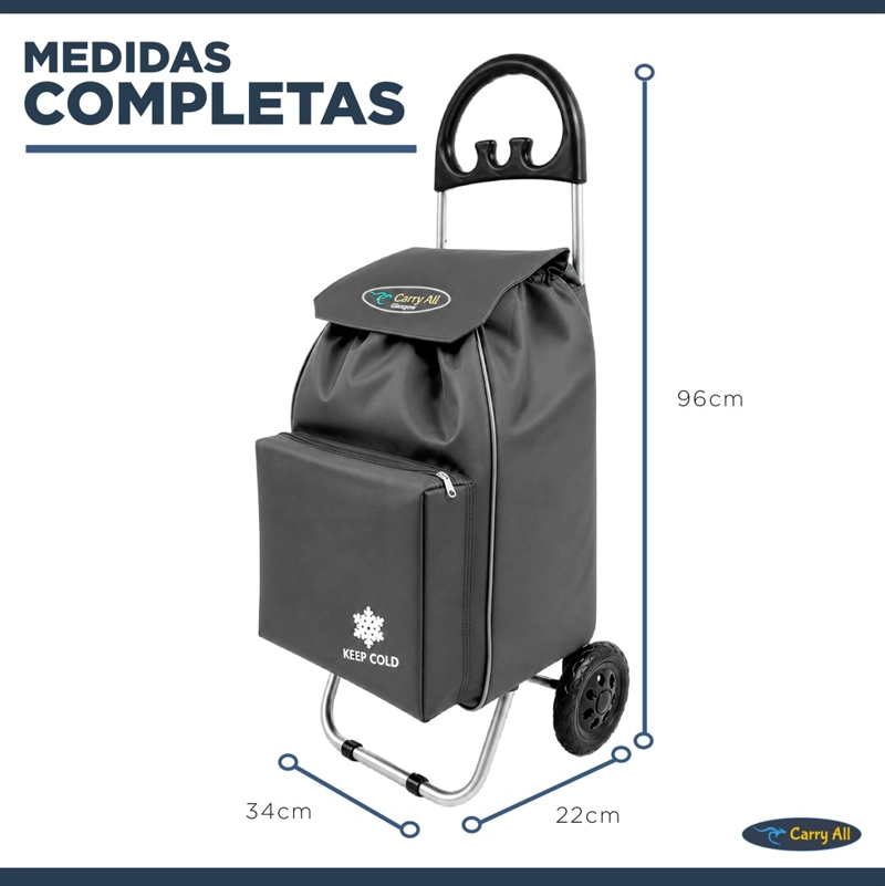 CARRITO DE COMPRAS PLEGABLE GLASGOW 47 LITROS GRIS - 5