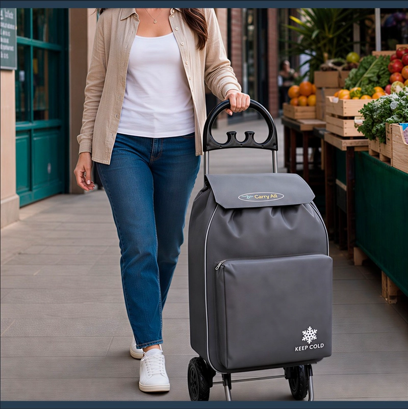 CARRITO DE COMPRAS PLEGABLE GLASGOW 47 LITROS GRIS - 8