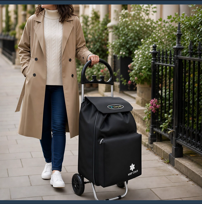 CARRITO COMPRAS CARRY ALL PLEGABLE GLASGOW 47 LITROS NEGRO - 9
