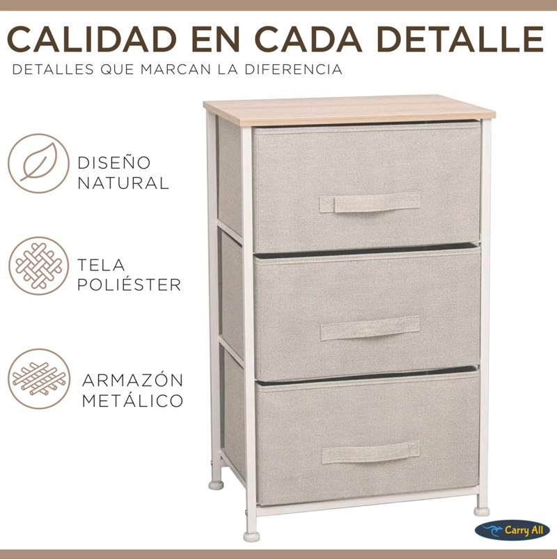 CAJONERA VELADOR ORGANIZADOR 3 CAJONES - 3