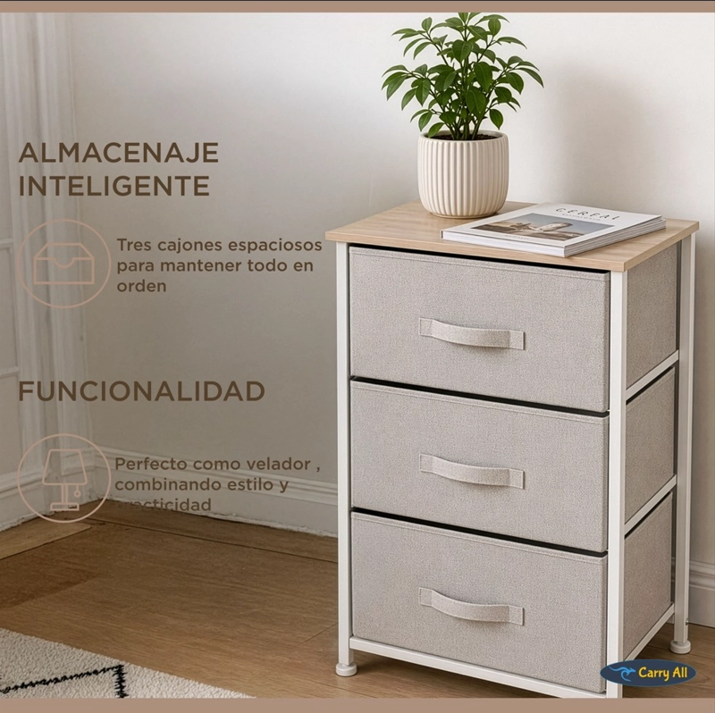 CAJONERA VELADOR ORGANIZADOR 3 CAJONES - 7