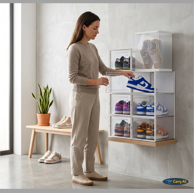 PACK 6 CAJAS ORGANIZADORAS ZAPATOS ROPA VARIOS APILABLES L - 9
