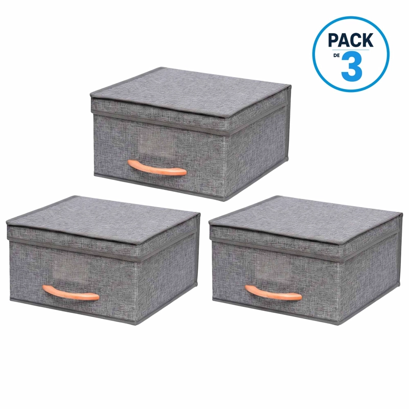 PACK 3 CAJAS CUBO ORGANIZADORAS PLEGABLES - 1