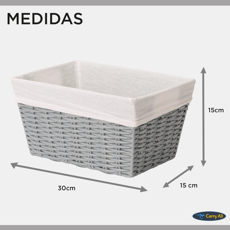 CANASTO CESTA ORGANIZADORA CARRY ALL ESTILO RATAN S - 3