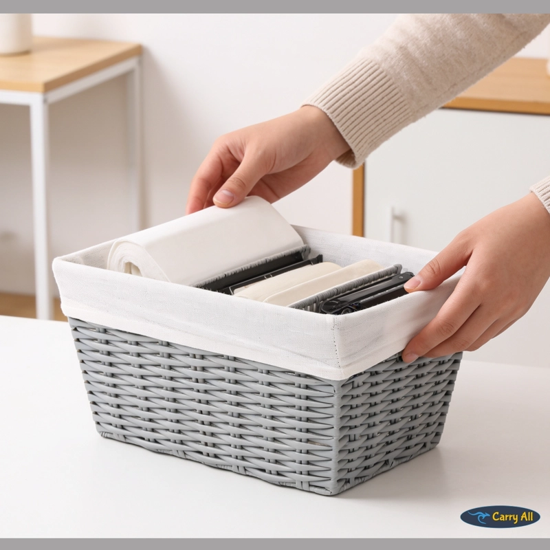 CANASTO CESTA ORGANIZADORA CARRY ALL ESTILO RATAN S - 4