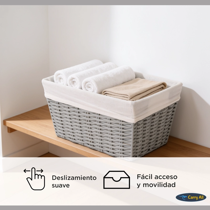 CANASTO CESTA ORGANIZADORA CARRY ALL ESTILO RATAN S - 6