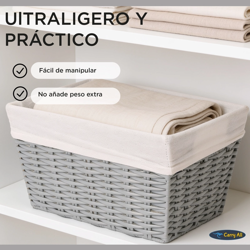 CANASTO CESTA ORGANIZADORA CARRY ALL ESTILO RATAN S - 7