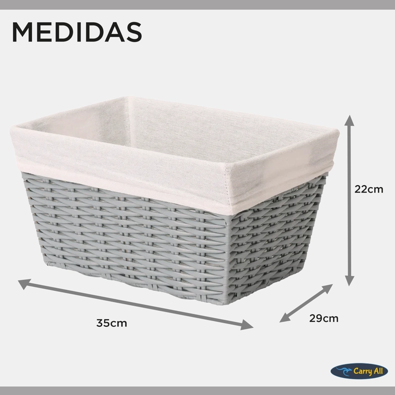 CANASTO CESTA ORGANIZADORA DECORACION CARRY ALL ESTILO RATAN  M - 4
