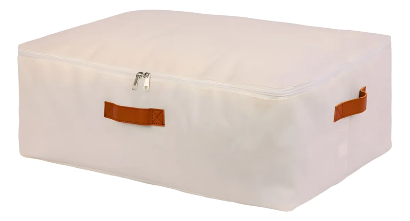BOLSA ORGANIZADORA CARRY ALL LINO IMPERMEABLE PARA ROPA CAMA BEIGE - 1
