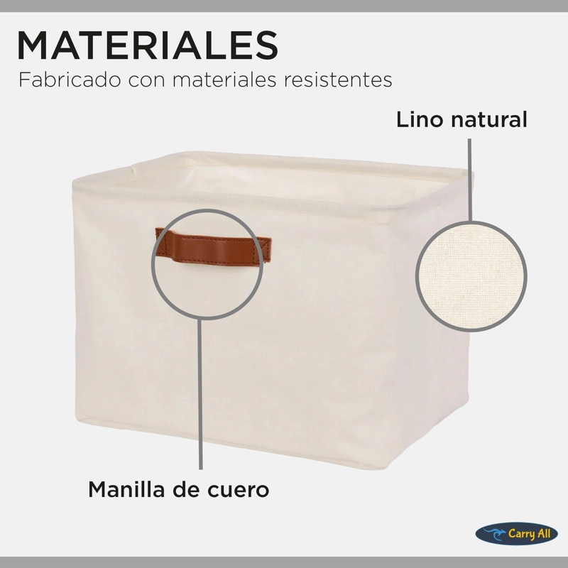CESTA ORGANIZADORA PLEGABLE CARRY ALL DE LINO M - 2