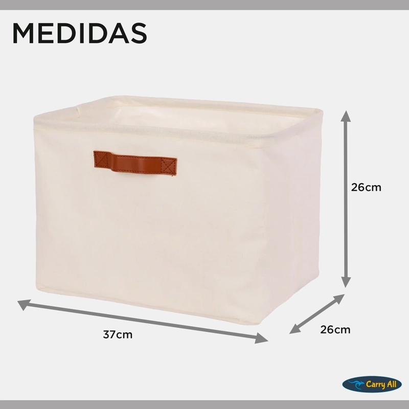 CESTA ORGANIZADORA PLEGABLE CARRY ALL DE LINO M - 3